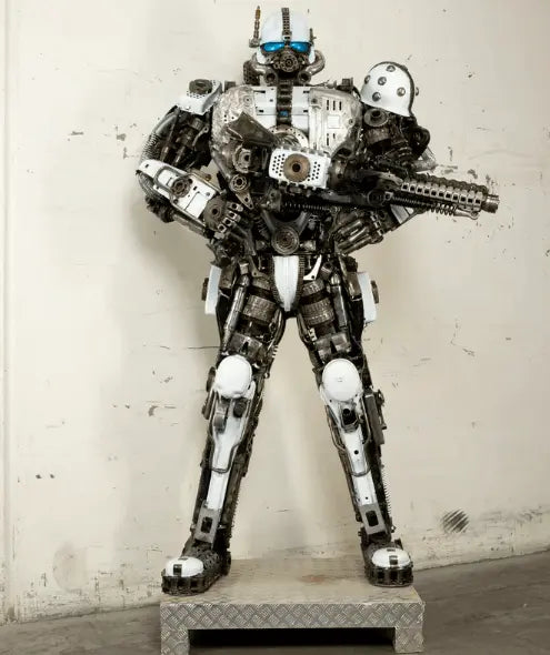Black Storm Trooper Inspired Recycled Metal Art Sculpture LM Treasures - K