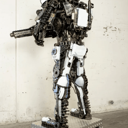 Black Storm Trooper Inspired Recycled Metal Art Sculpture