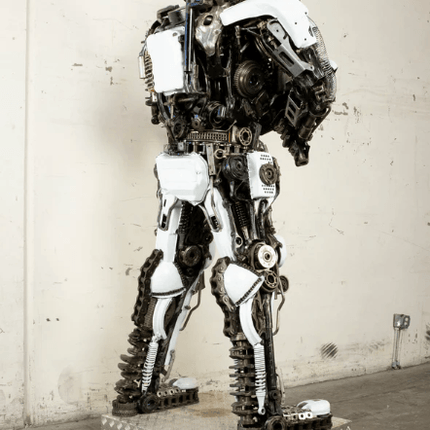 Black Storm Trooper Inspired Recycled Metal Art Sculpture