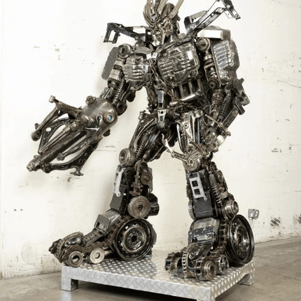 Megatron Inspired Recycled Metal Art Sculpture