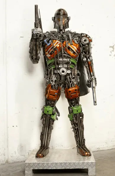 Mandalorian Inspired Recycled Metal Art Sculpture LM Treasures - K
