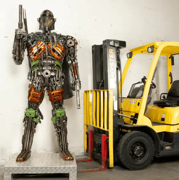 Mandalorian Inspired Recycled Metal Art Sculpture LM Treasures - K