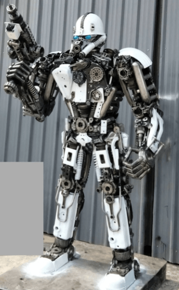 Storm Trooper Inspired Recycled Metal Art Sculpture