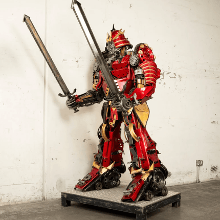Samurai Recycled Metal Art Sculpture