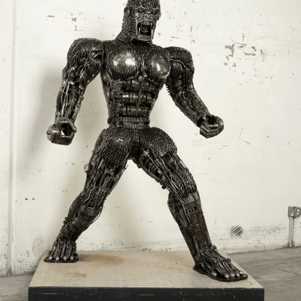 King Kong Inspired Recycled Metal Art Sculpture