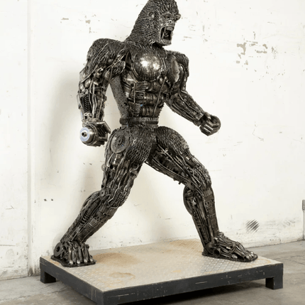 King Kong Inspired Recycled Metal Art Sculpture