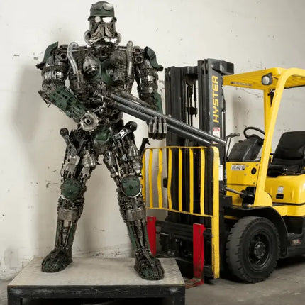 Army Storm Trooper Inspired Recycled Metal Art Sculpture LM Treasures - K