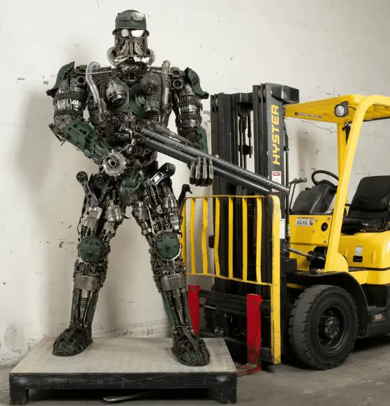 Army Storm Trooper Inspired Recycled Metal Art Sculpture LM Treasures - K