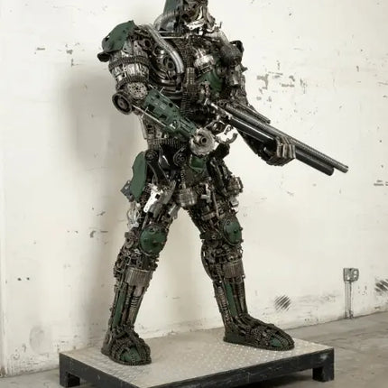 Army Storm Trooper Inspired Recycled Metal Art Sculpture LM Treasures - K