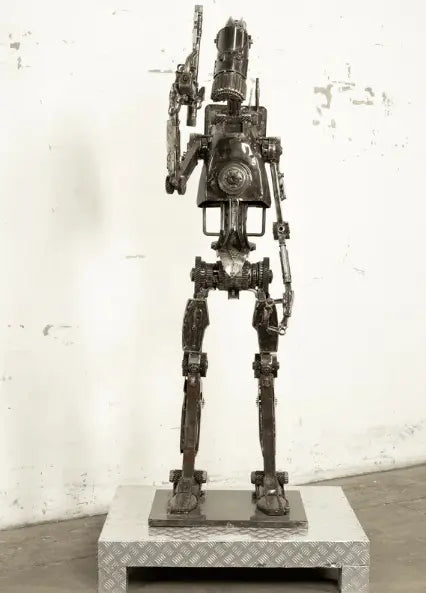 Droid Inspired Recycled Metal Sculpture LM Treasures - K
