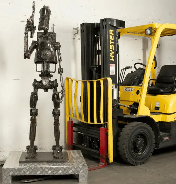 Droid Inspired Recycled Metal Sculpture LM Treasures - K