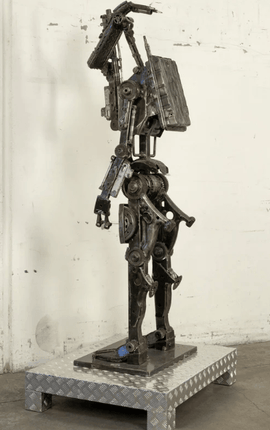 Droid Inspired Recycled Metal Sculpture