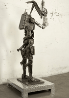 Droid Inspired Recycled Metal Sculpture