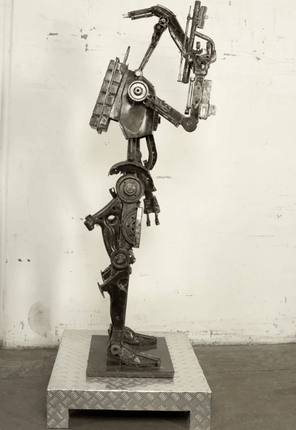Droid Inspired Recycled Metal Sculpture