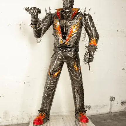 Ghost Rider Inspired Recycled Metal Art Sculpture LM Treasures - K