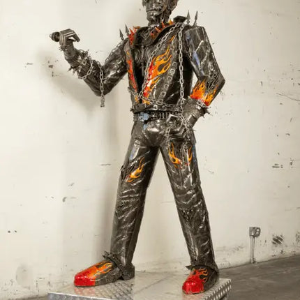 Ghost Rider Inspired Recycled Metal Art Sculpture LM Treasures - K