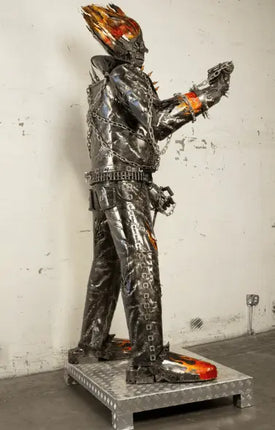 Ghost Rider Inspired Recycled Metal Art Sculpture LM Treasures - K