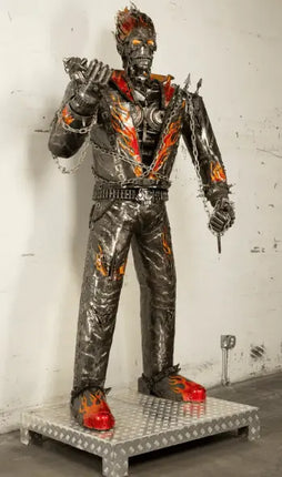 Ghost Rider Inspired Recycled Metal Art Sculpture LM Treasures - K