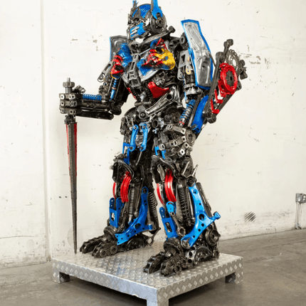 Optimus Prime Inspired Recycled Metal Art Sculpture
