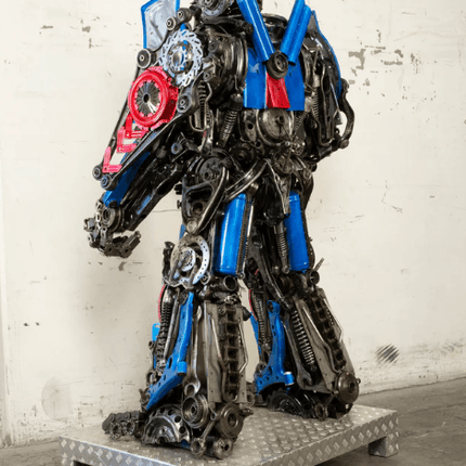 Optimus Prime Inspired Recycled Metal Art Sculpture