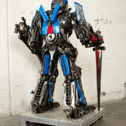 Optimus Prime Inspired Recycled Metal Art Sculpture