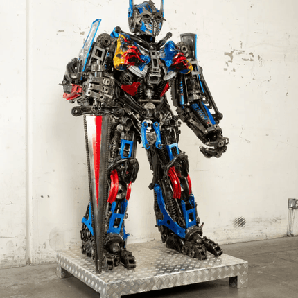Optimus Prime Inspired Recycled Metal Art Sculpture
