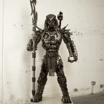 Predator Inspired Recycled Metal Art Sculpture