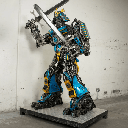 Samurai Recycled Metal Art Sculpture