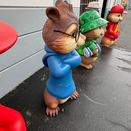 Pre-Owned Alvin And The Chipmunks Set of 3 Life Size Statues - LM Treasures 