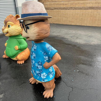 Hawaiian Chipmunks Simon Theodore Life Size Statues Set of 2 - LM Treasures 