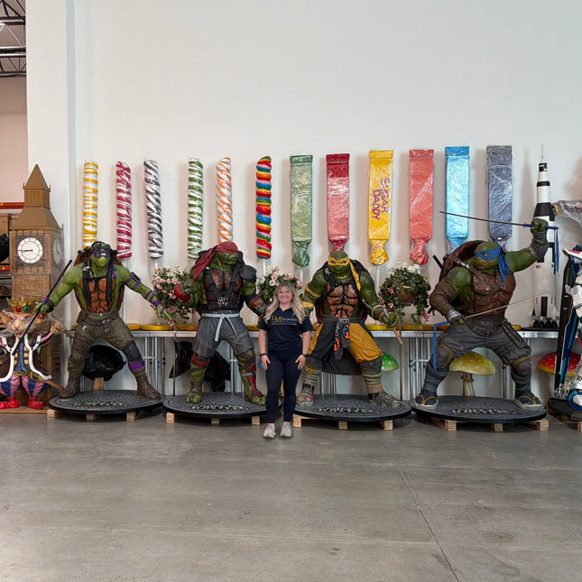TMNT Teenage Mutant Ninja Turtles Complete Set of 4 Life Size 1:1 Statues LM Treasures - P