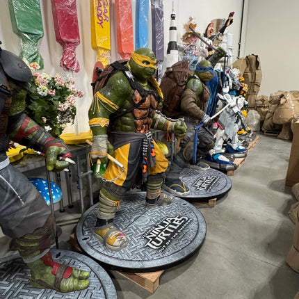 TMNT Teenage Mutant Ninja Turtles Complete Set of 4 Life Size 1:1 Statues LM Treasures - P