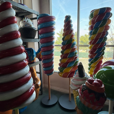 Large Rainbow Cone Lollipop Over Sized Statue - LM Treasures 