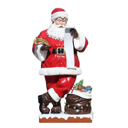 Giant Santa Claus With List Christmas Statue LM Treasures - H