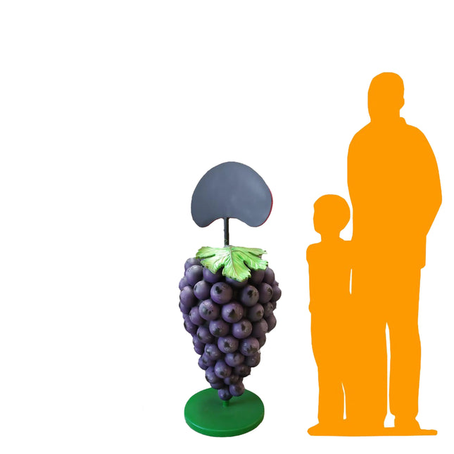 Purple Grapes Over Sized Statue With Menu Board LM Treasures - A