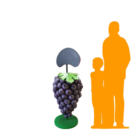 Purple Grapes Over Size Statue With Menu Board - LM Treasures 
