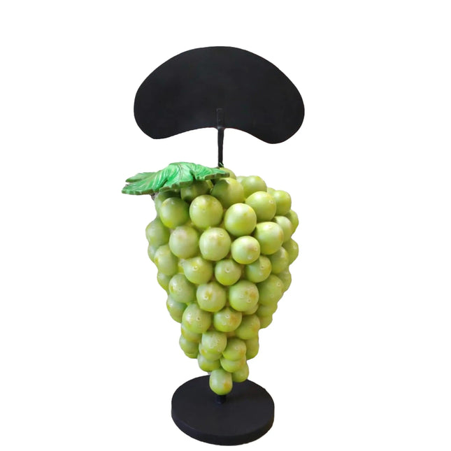 Green Grapes Over Size Statue With Menu Board LM Treasures - A
