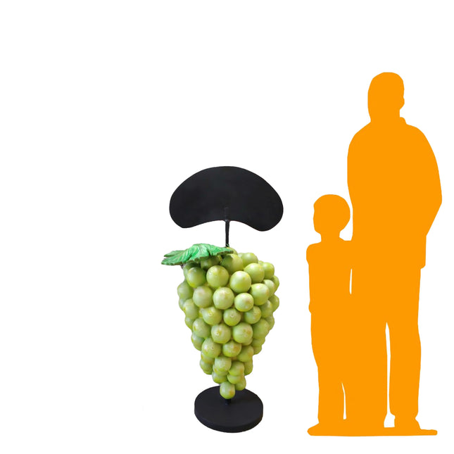 Green Grapes Over Size Statue With Menu Board LM Treasures - A