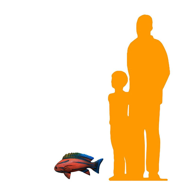 Red Striped Fish Statue - LM Treasures 