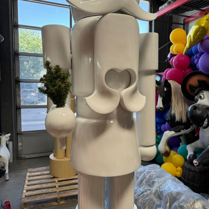 Pre-Owned White Nutcracker Style 2 Life Size Statue