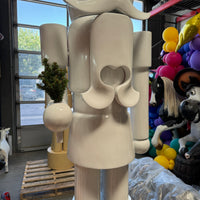 Pre-Owned Nordstrom White Nutcracker Style 2 Life Size Statue
