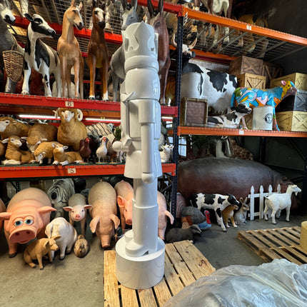 Pre-Owned White Nutcracker Style 2 Life Size Statue