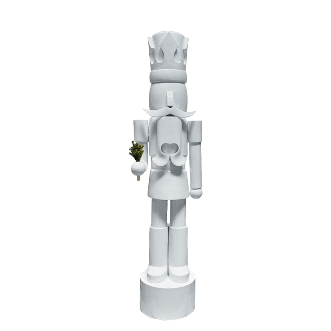Pre-Owned White Nutcracker Style 2 Life Size Statue