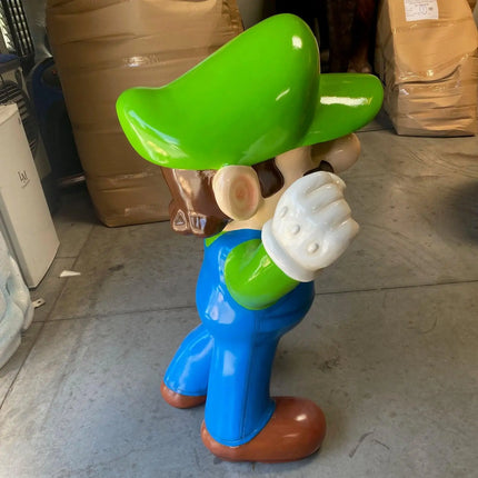 Small Green Jumper Boy Hand Up Over Sized Statue LM Treasures - A