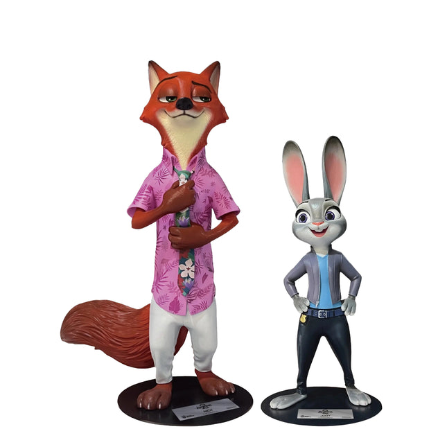 Disney Zootopia 2 Judy Hopps & Nick Wilde Set of 2 Life Size Statues LM Treasures - BK