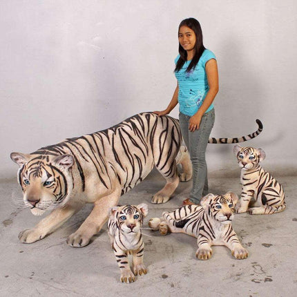 Sitting Siberian Tiger Cub Life Size Statue - LM Treasures 