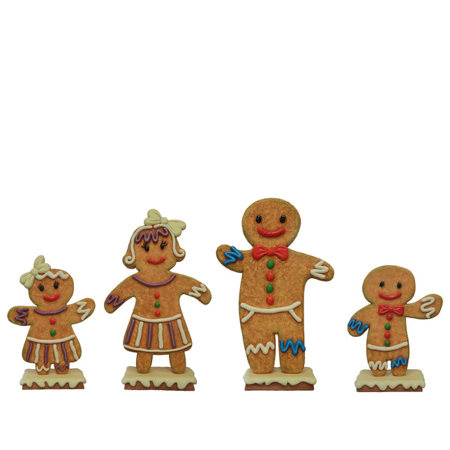 Large Gingerbread Family Set of 4 Over Sized Statue LM Treasures - PT