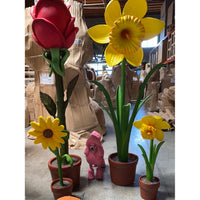 Small Yellow Narcis In Pot Flower Statue - LM Treasures 