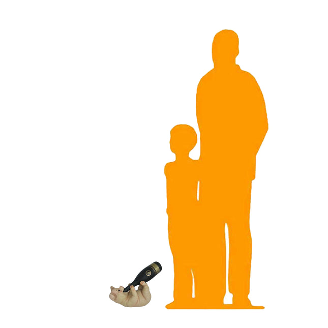 Pig Wine Bottle Holder Statue LM Treasures - D