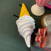 Large Hanging Soft Serve Vanilla Ice Cream Over Sized Statue - LM Treasures 